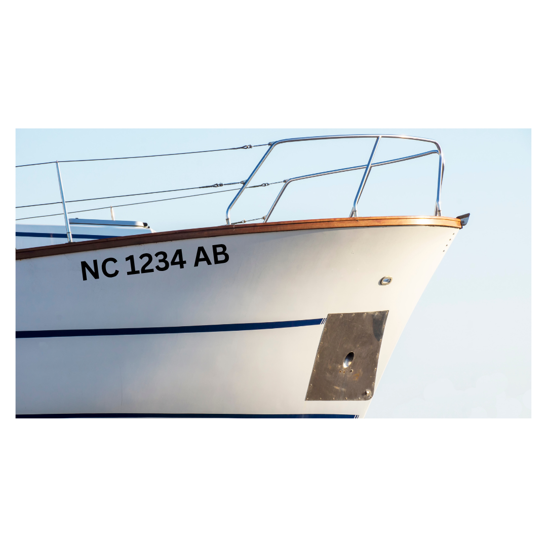 Set of 2 Custom Boat Registration Vinyl Decals