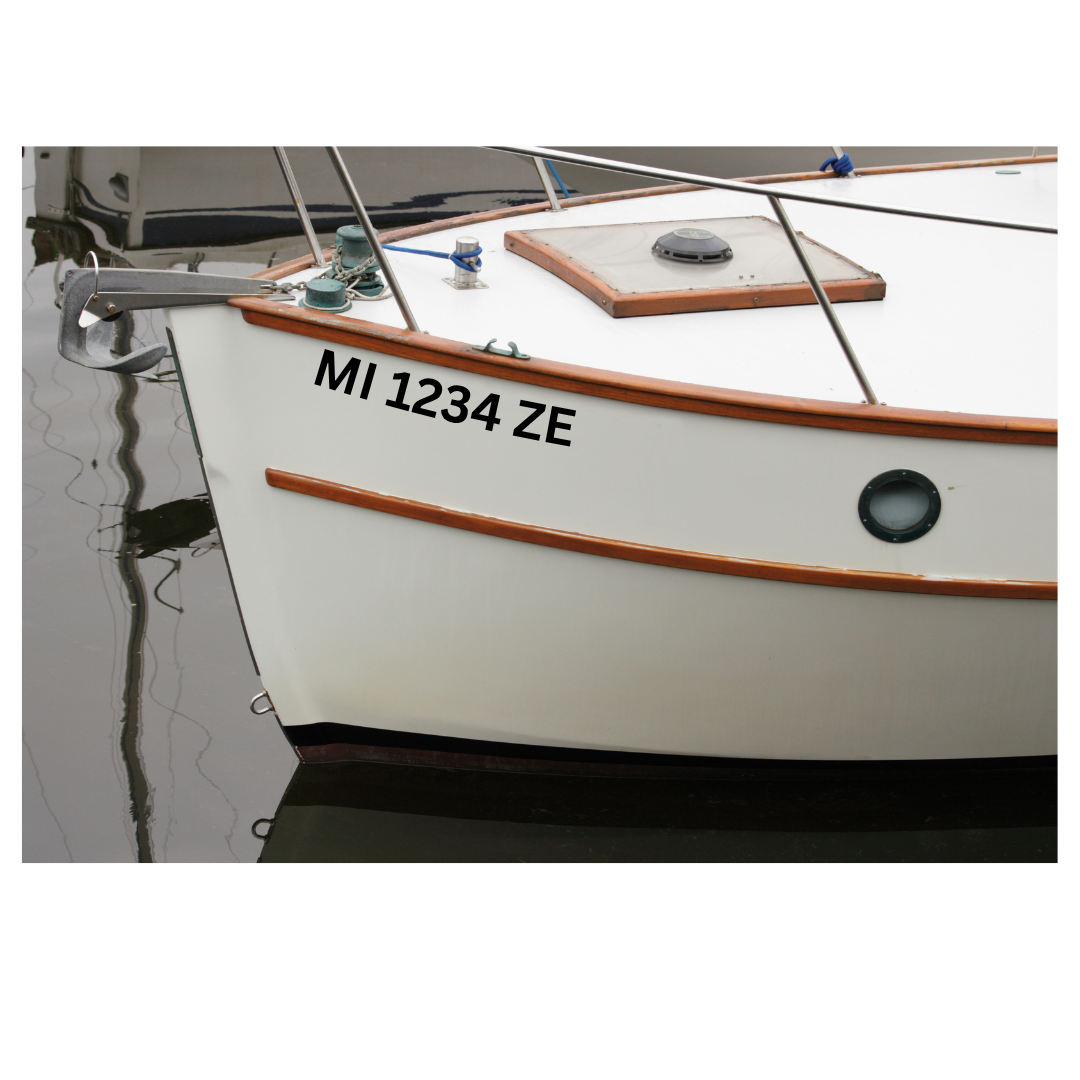 Set of 2 Custom Boat Registration Vinyl Decals