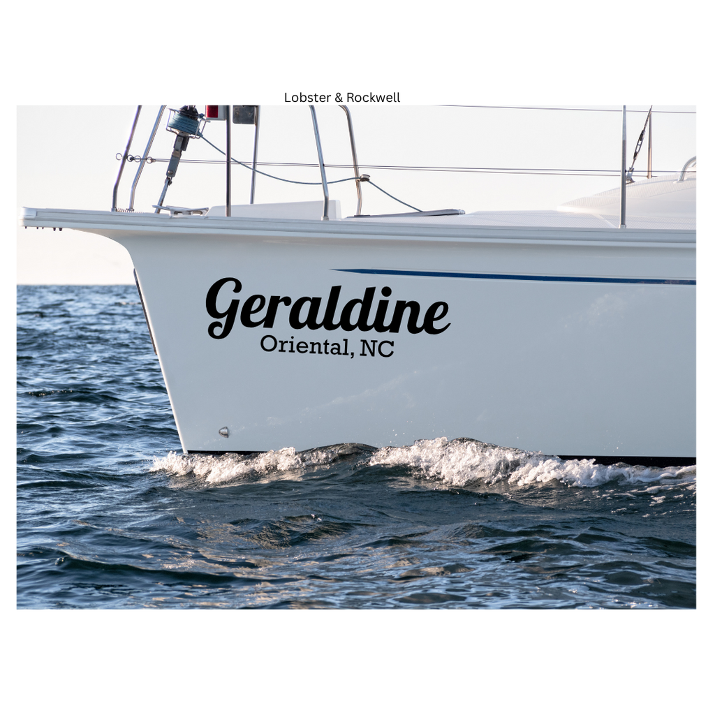 Custom Boat Name Vinyl Decal- Single Color