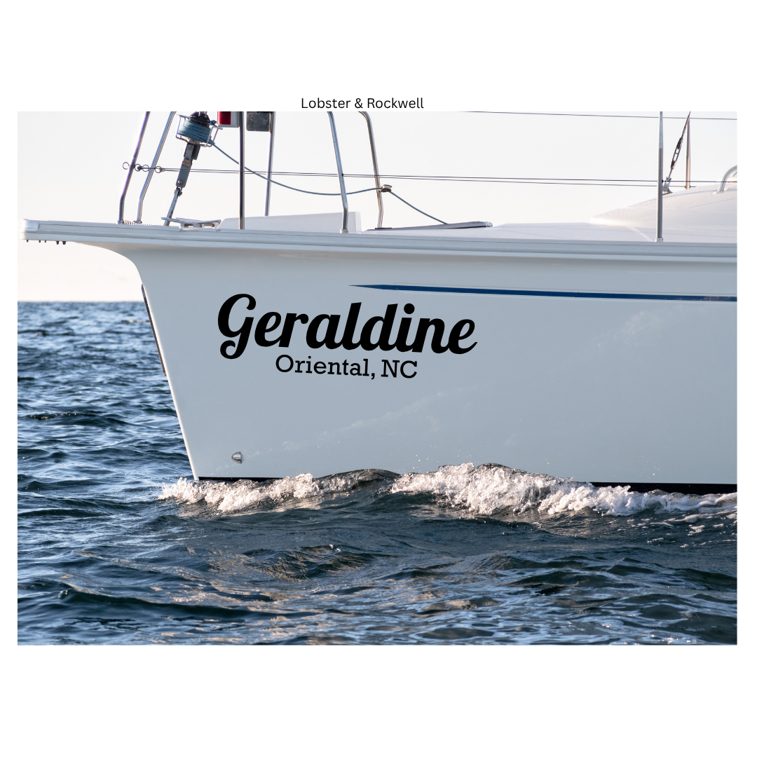 Custom Boat Name Vinyl Decal- Single Color