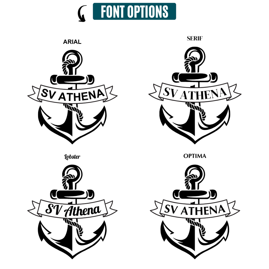 Custom Boat Name Anchor Vinyl Decal – Car & Truck Window Graphic